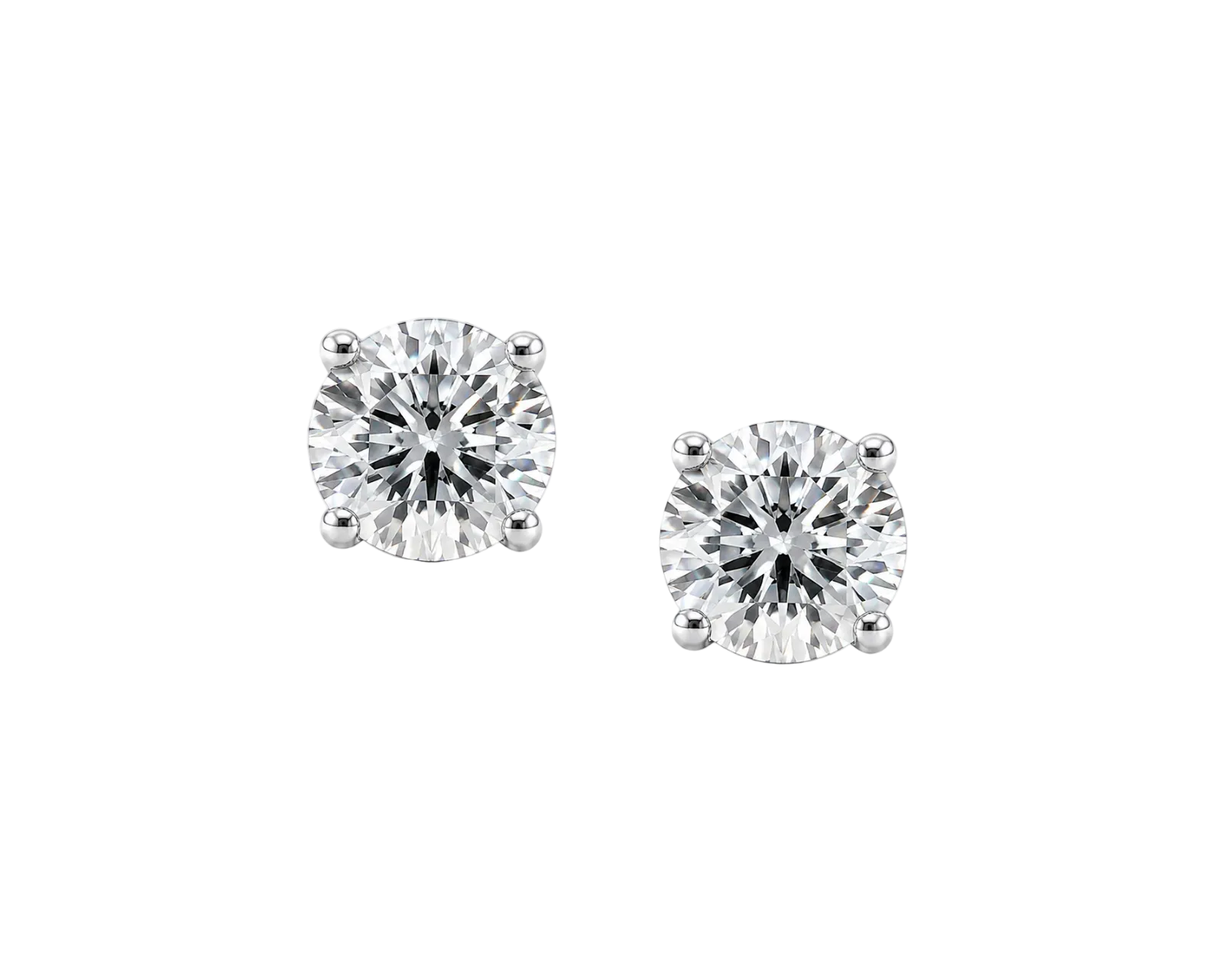 4 CLAW LAB DIAMOND STUDS