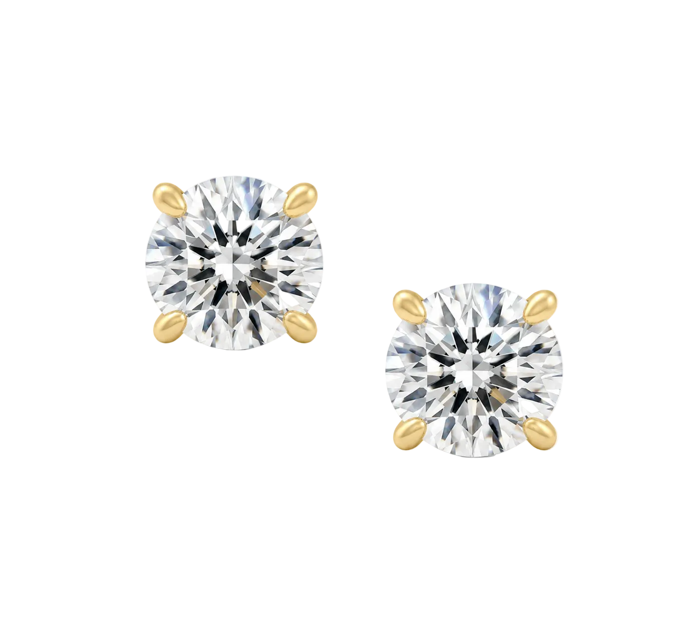 4 CLAW LAB DIAMOND STUDS
