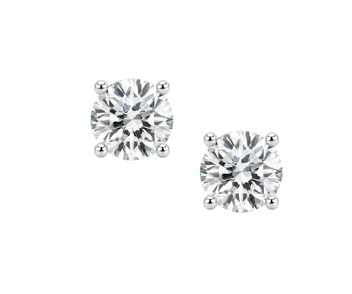 4 CLAW LAB DIAMOND STUDS