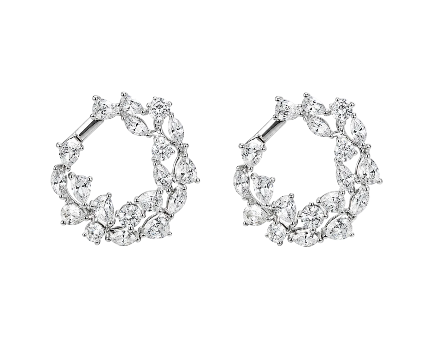 MIXED CUT DIAMOND HOOPS