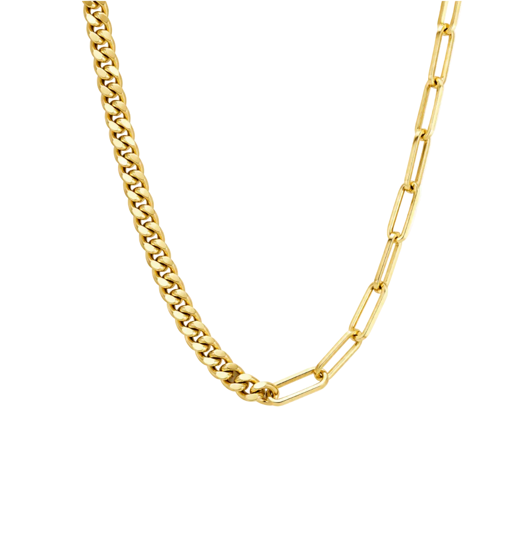 MIXED CURB & PAPERCLIP CHAIN