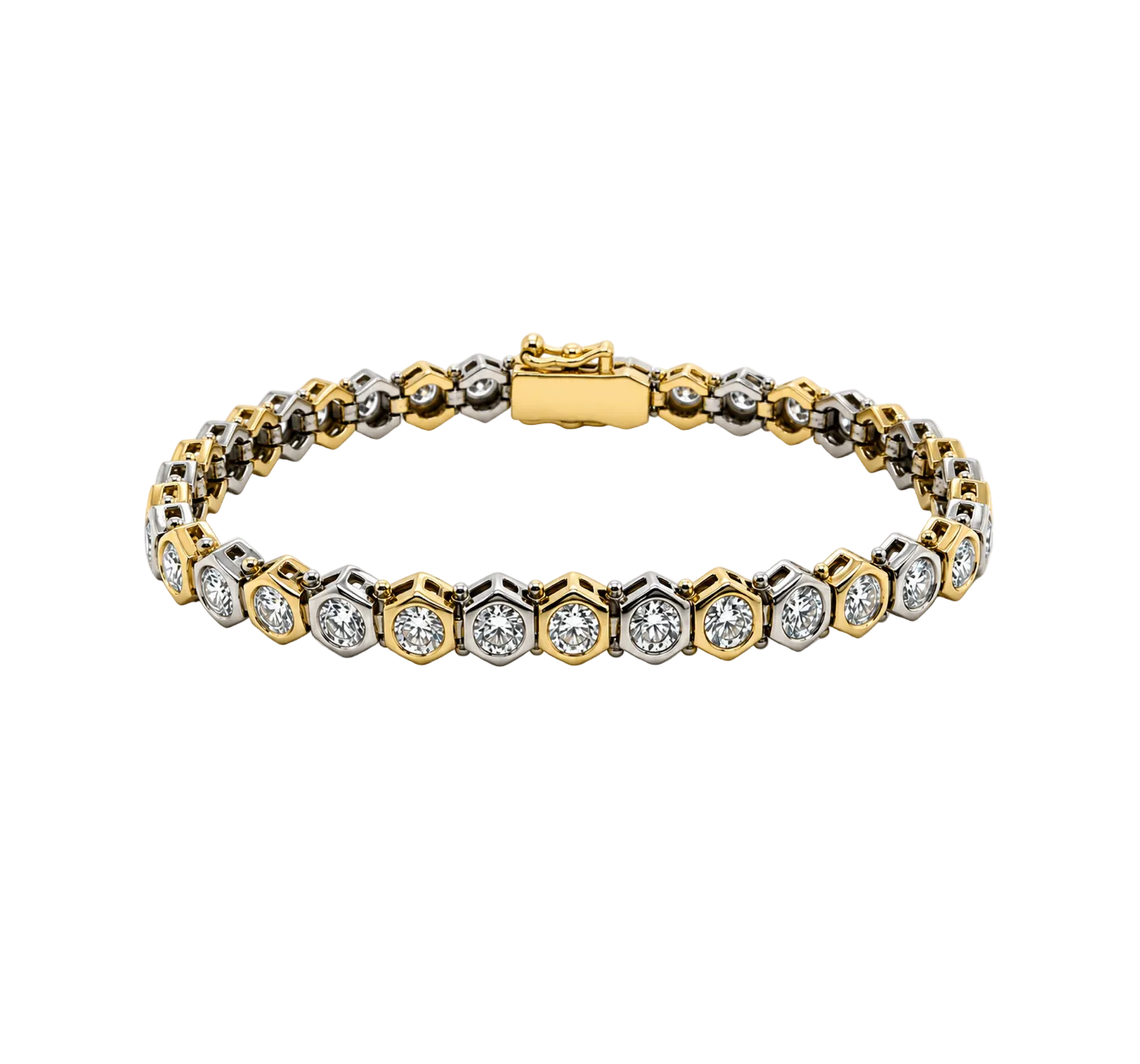 TWO TONE DIAMOND TENNIS BRACELET