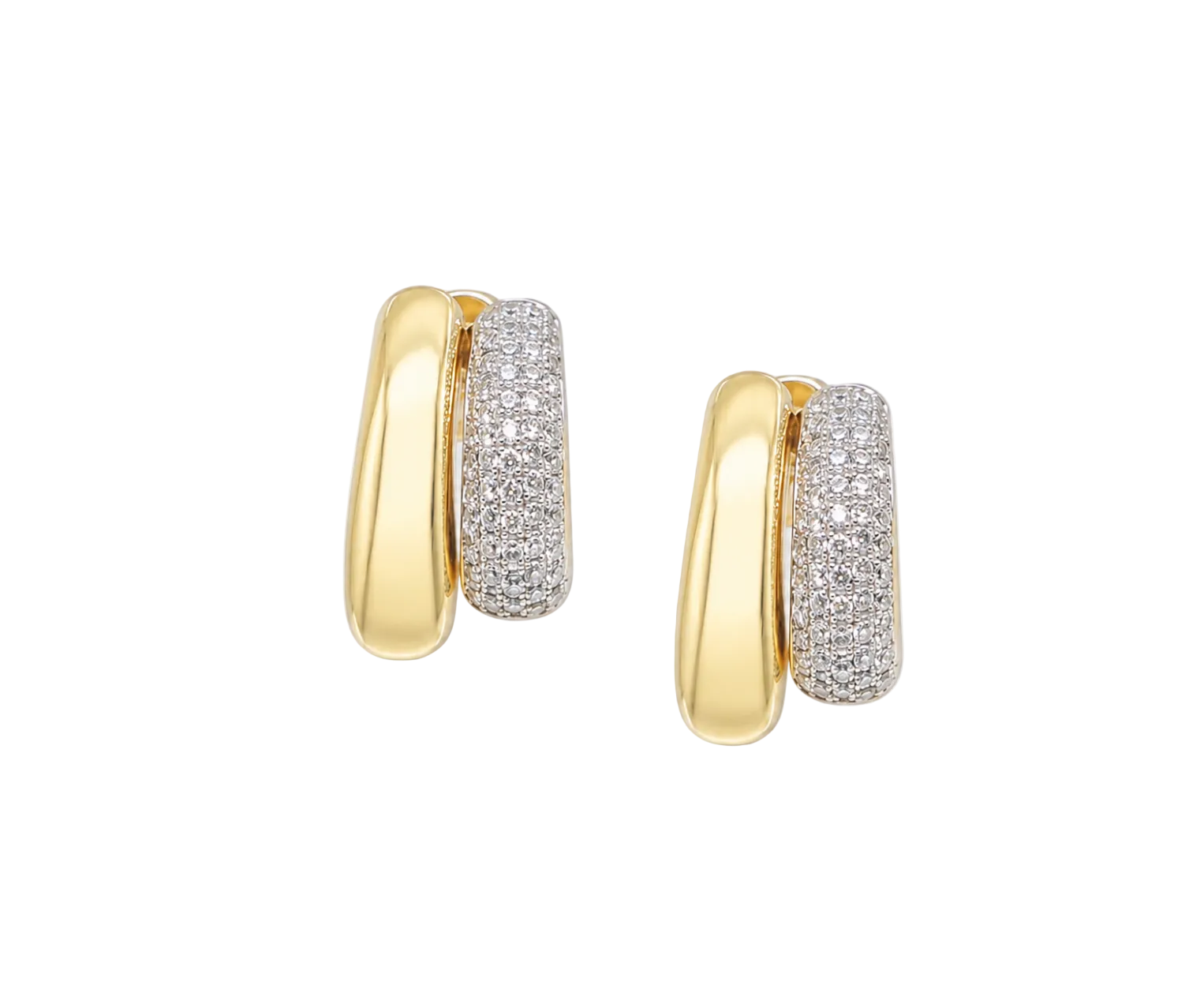TWO TONE DIAMOND EARRINGS
