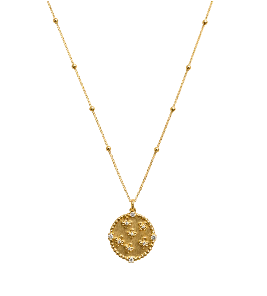 DIAMOND FLEUR COIN NECKLACE