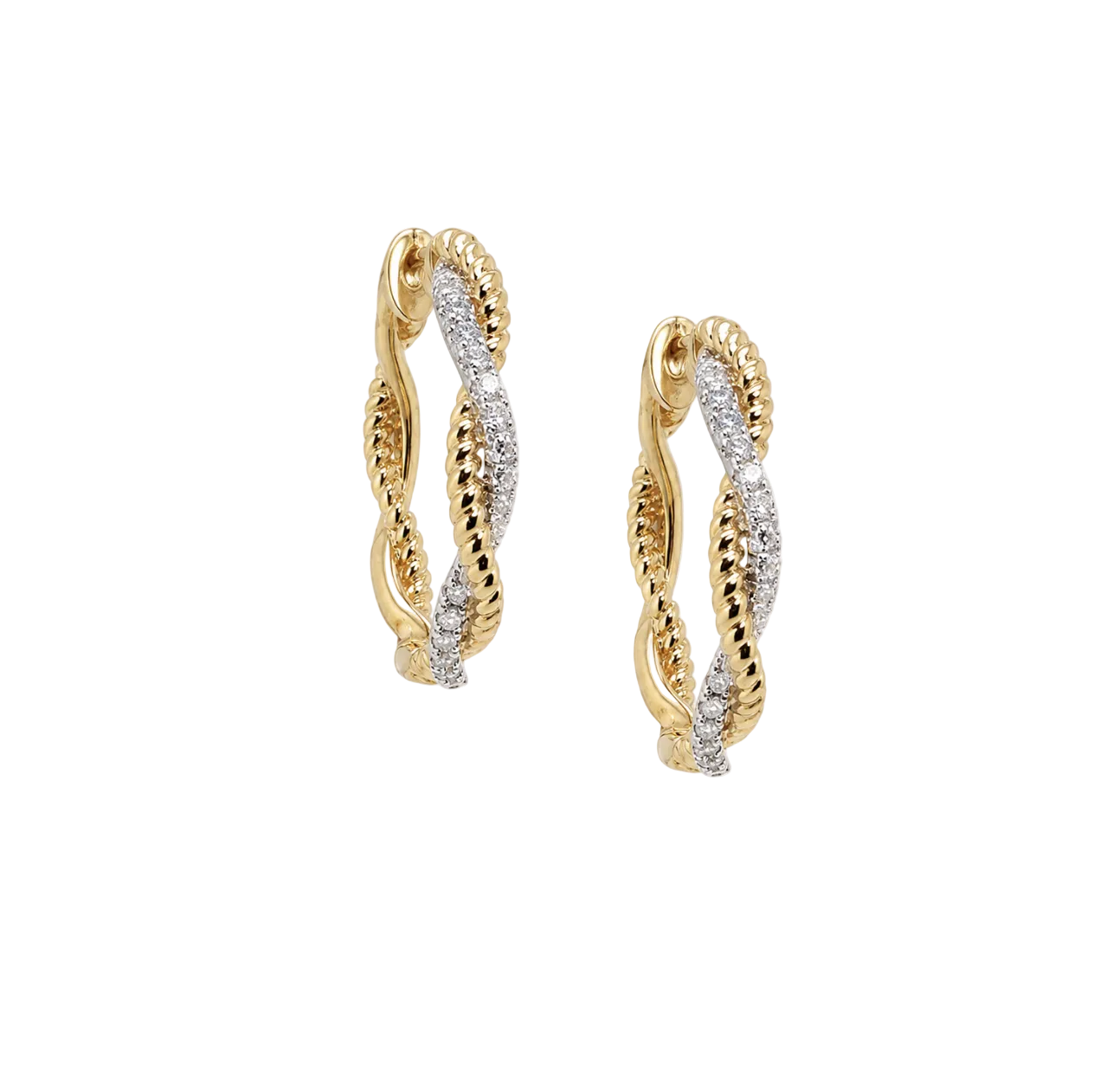TWISTED DIAMOND HOOPS