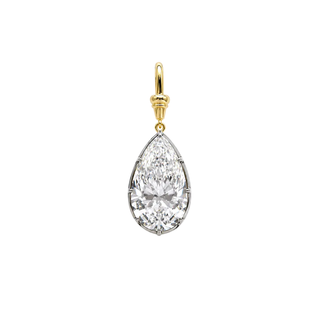 LAB DIAMOND PEAR PENDANT