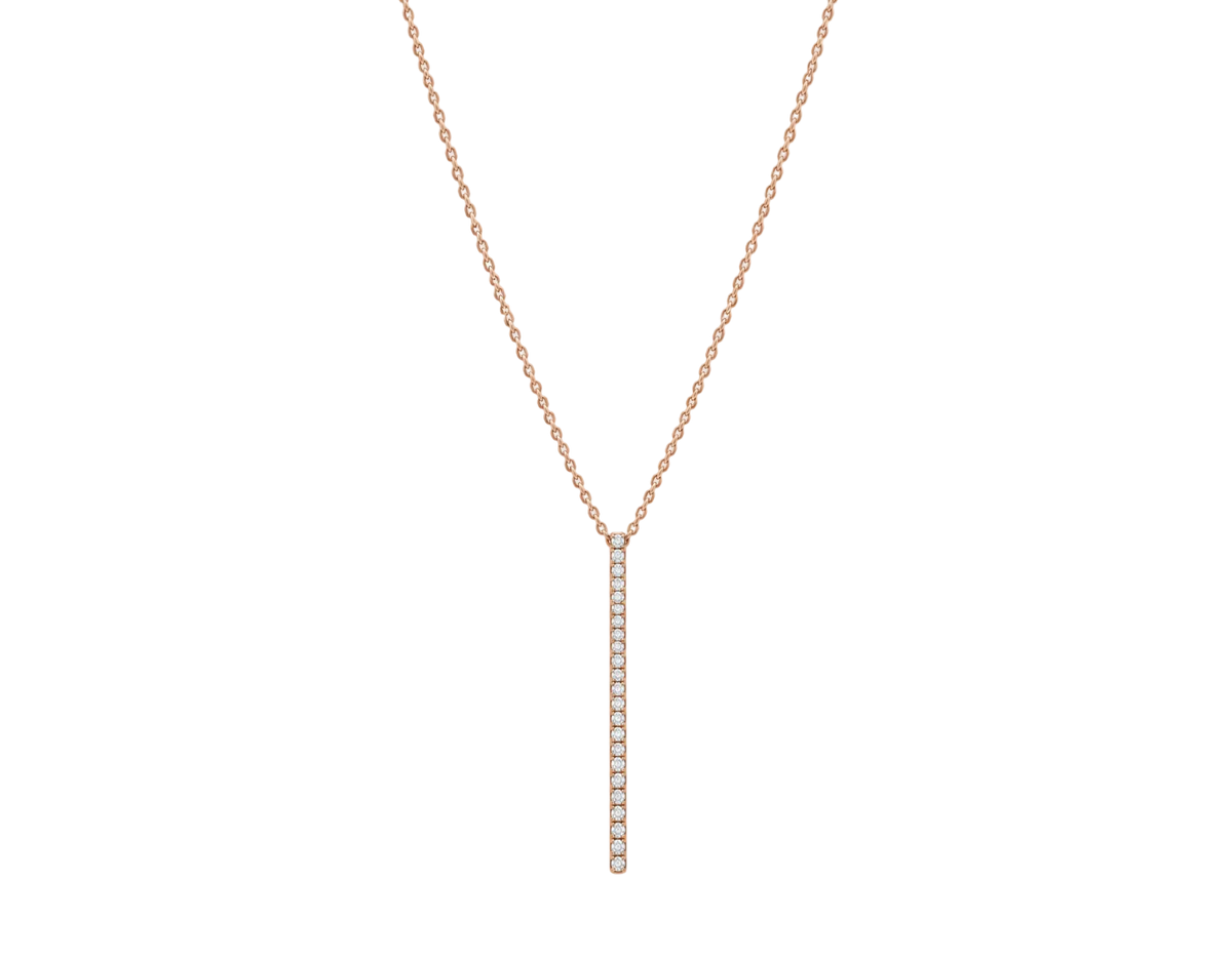 DIAMOND BAR PENDANT NECKLACE