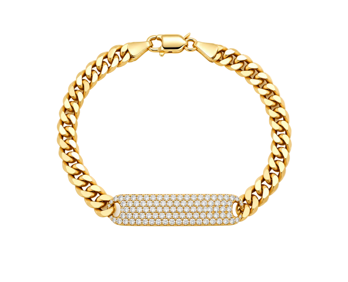 DIAMOND PAVÉ ID CURB LINK BRACELET
