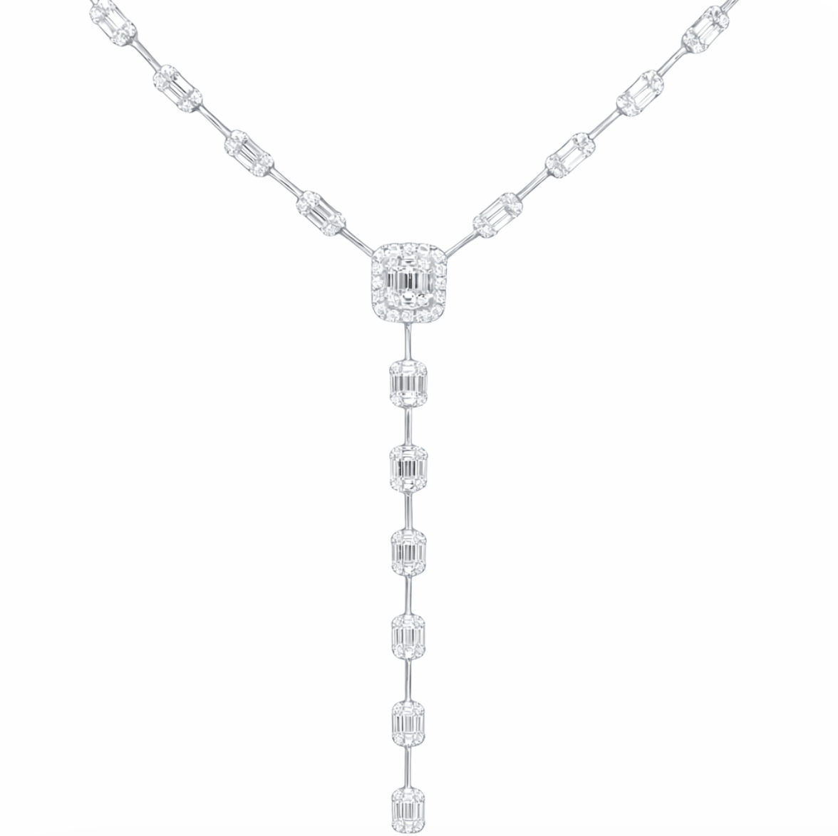 Baguette Diamond Lariat Necklace