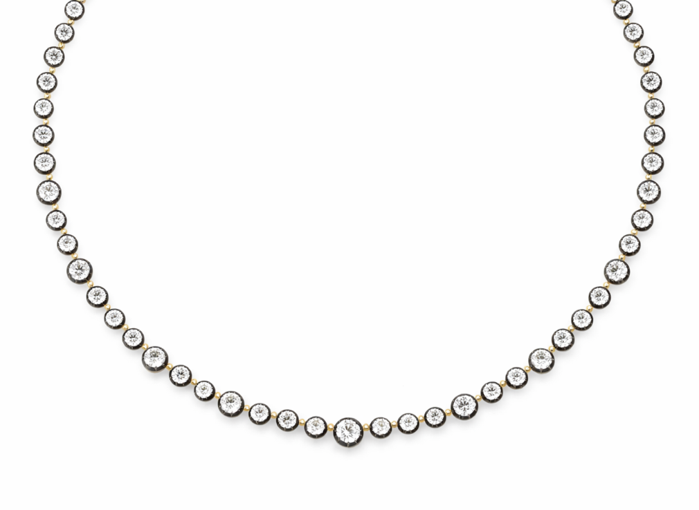 LAB DIAMOND BLACK RHODIUM NECKLACE