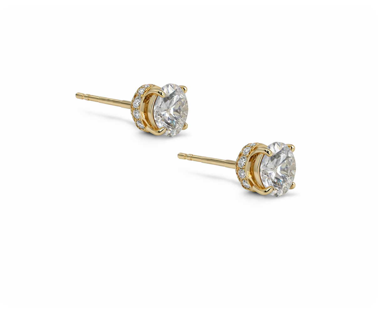 LAB DIAMOND STUD WITH HIDDEN HALO