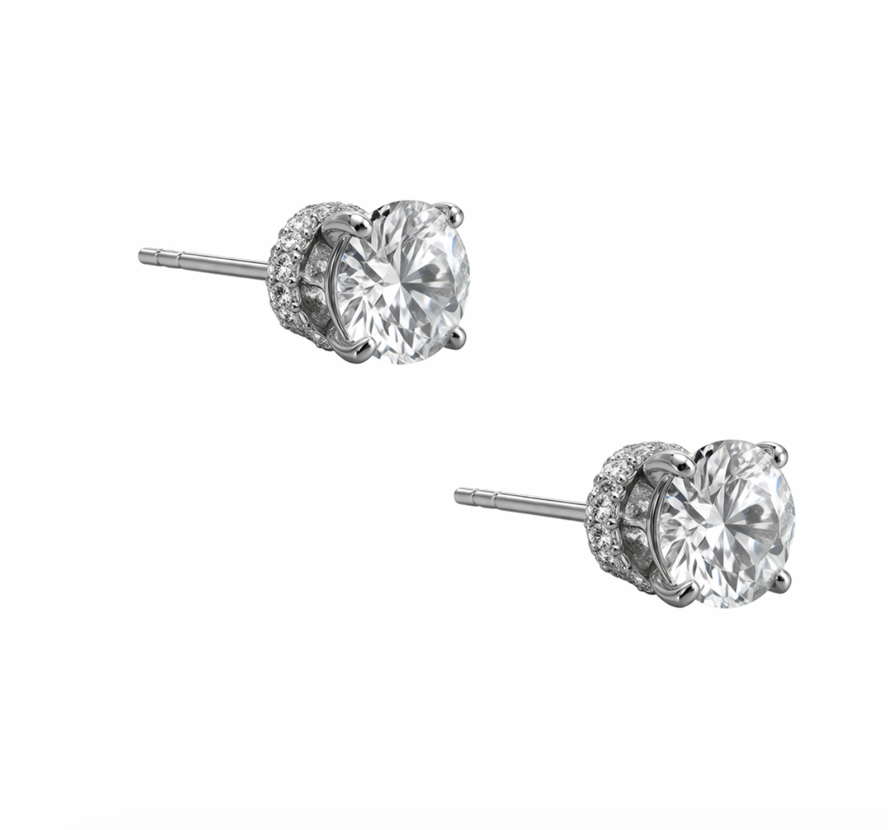 LAB DIAMOND STUDS WITH HIDDEN HALO