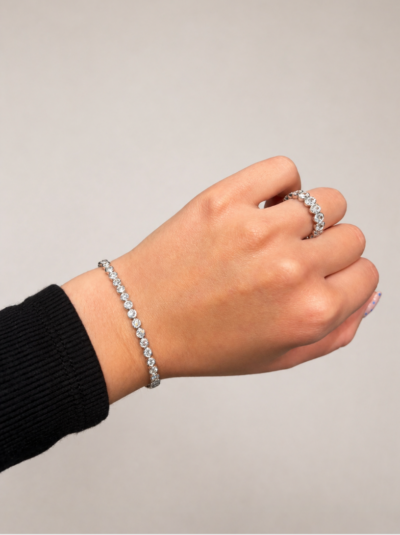 BEZEL SET LAB DIAMOND TENNIS BRACELET