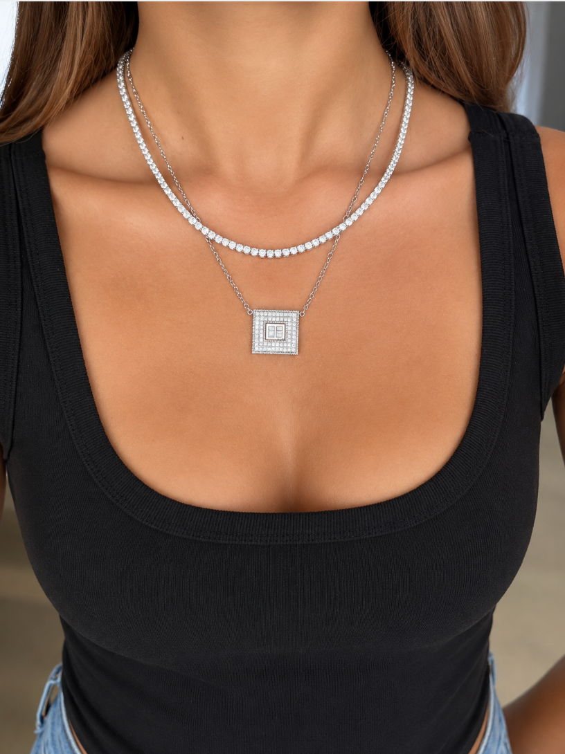 GEOMETRIC DIAMOND NECKLACE