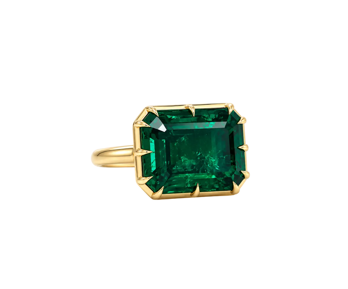 LAB EMERALD COCKTAIL RING