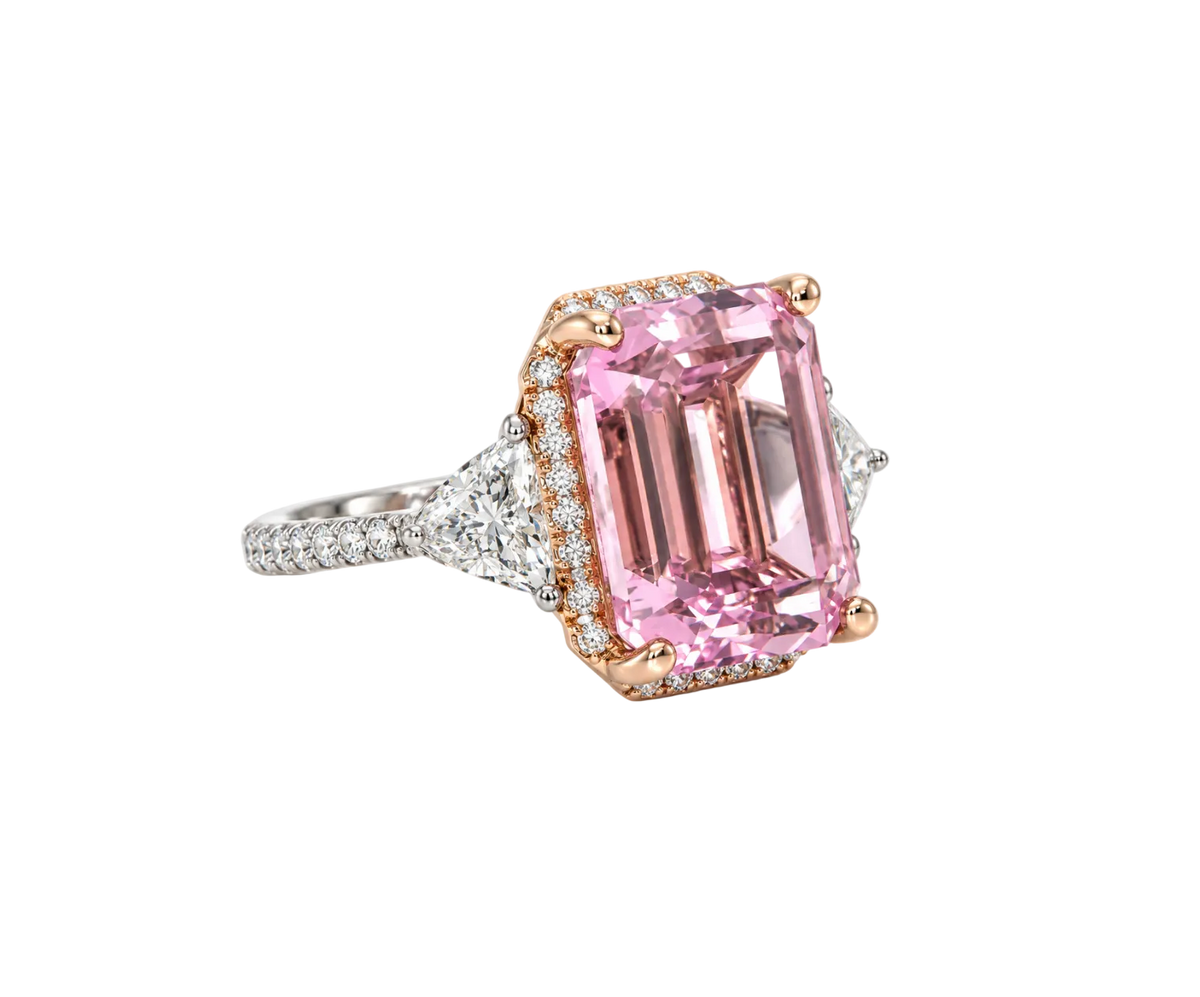 KUNZITE & DIAMOND COCKTAIL RING