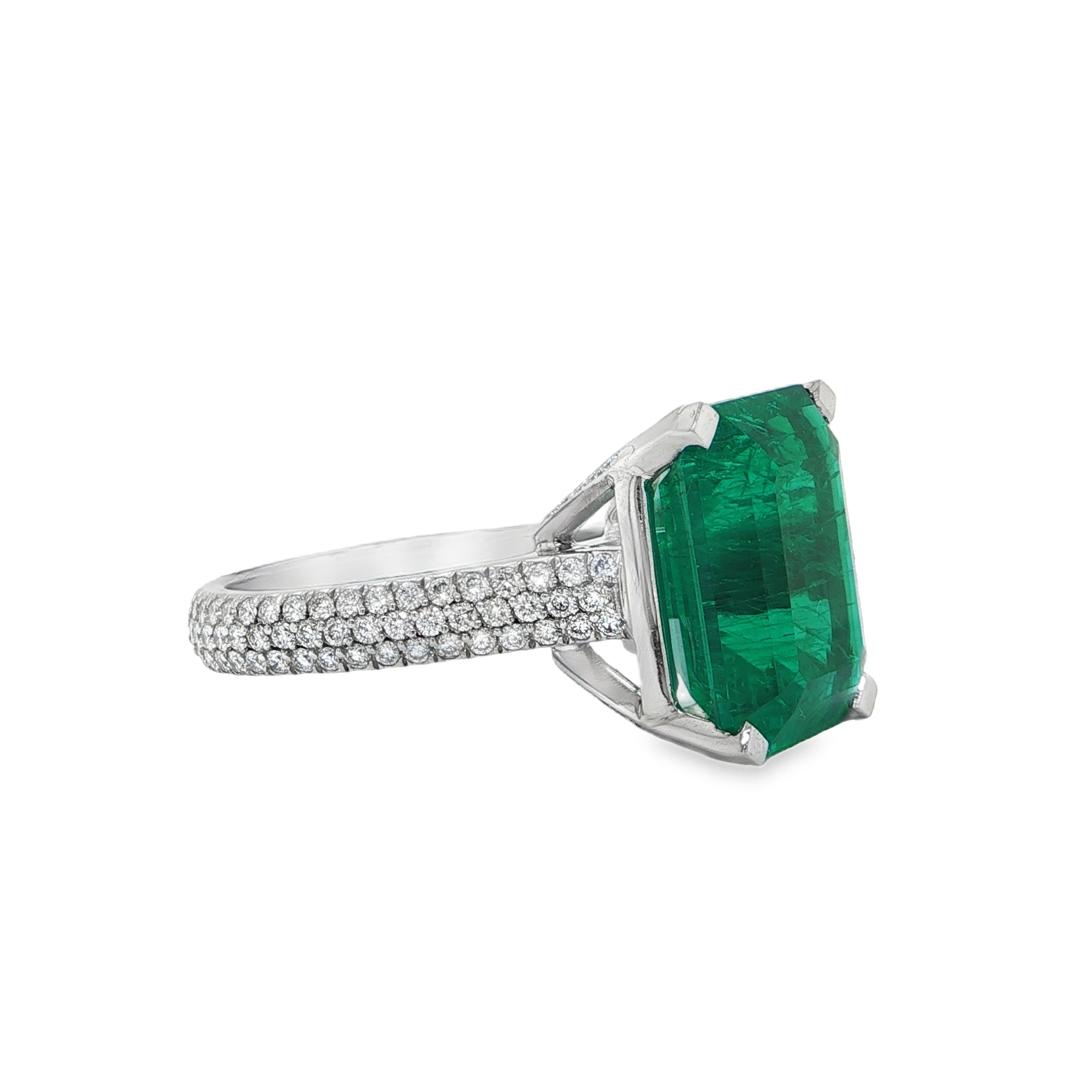 Lab Emerald & Diamond Ring