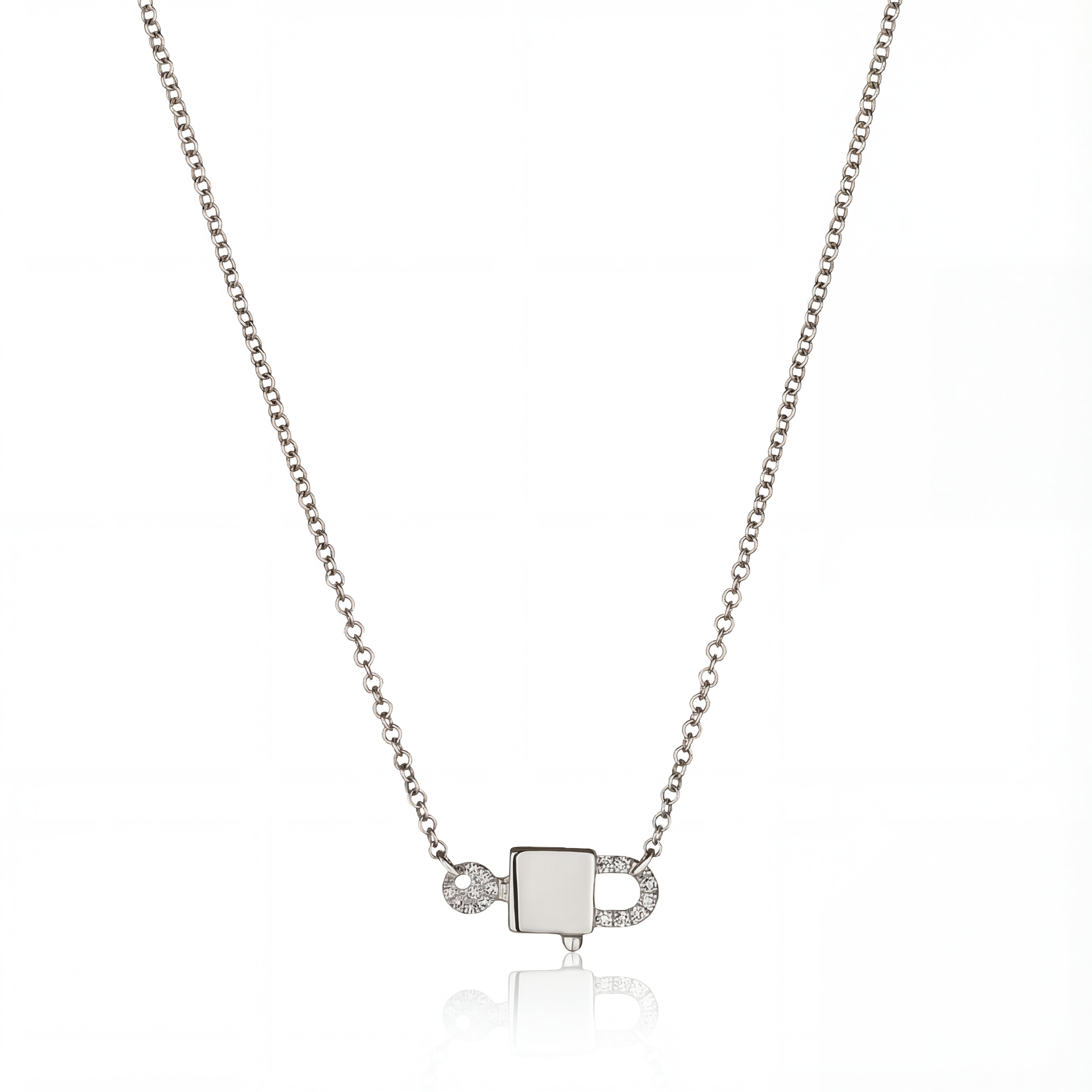 DIAMOND PADLOCK & KEY NECKLACE