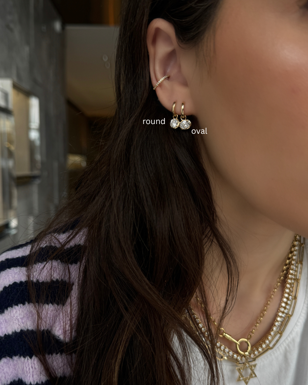 LAB OVAL CUT DIAMOND DROP EARRINGS