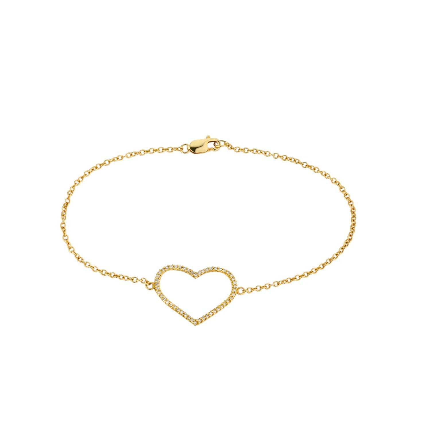 OPEN DIAMOND HEART BRACELET