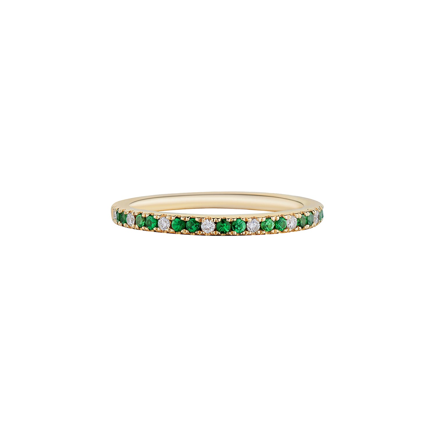 TSAVORITE & DIAMOND ETERNITY BAND