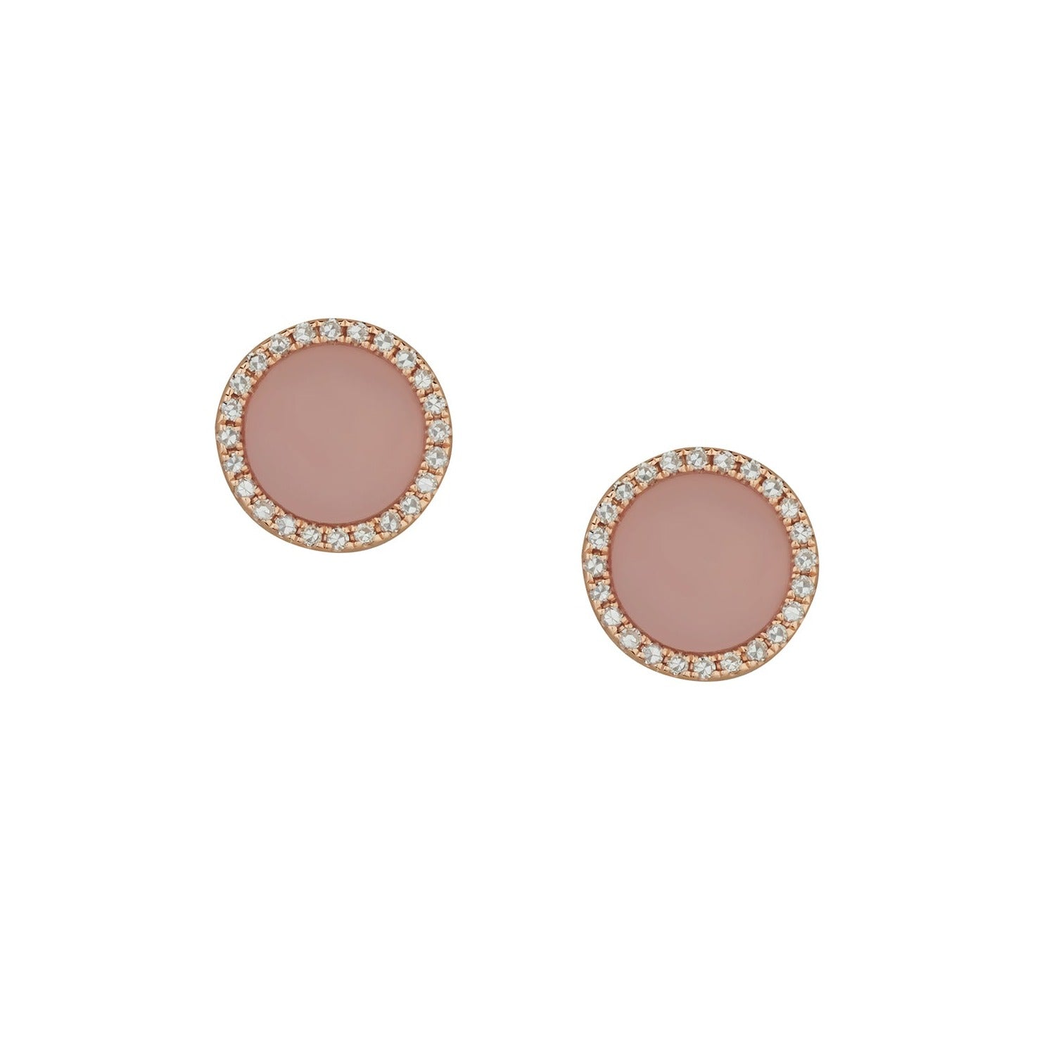 PINK OPAL & DIAMOND HALO STUDS