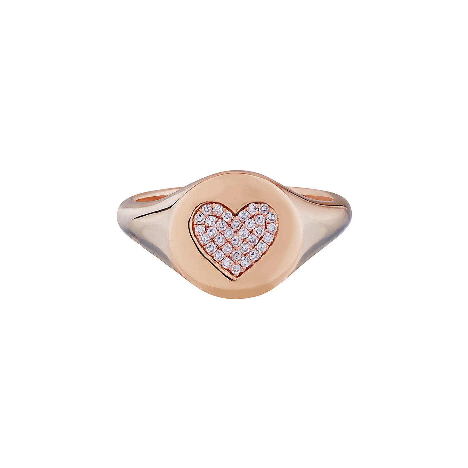 PAVÉ DIAMOND HEART SIGNET RING