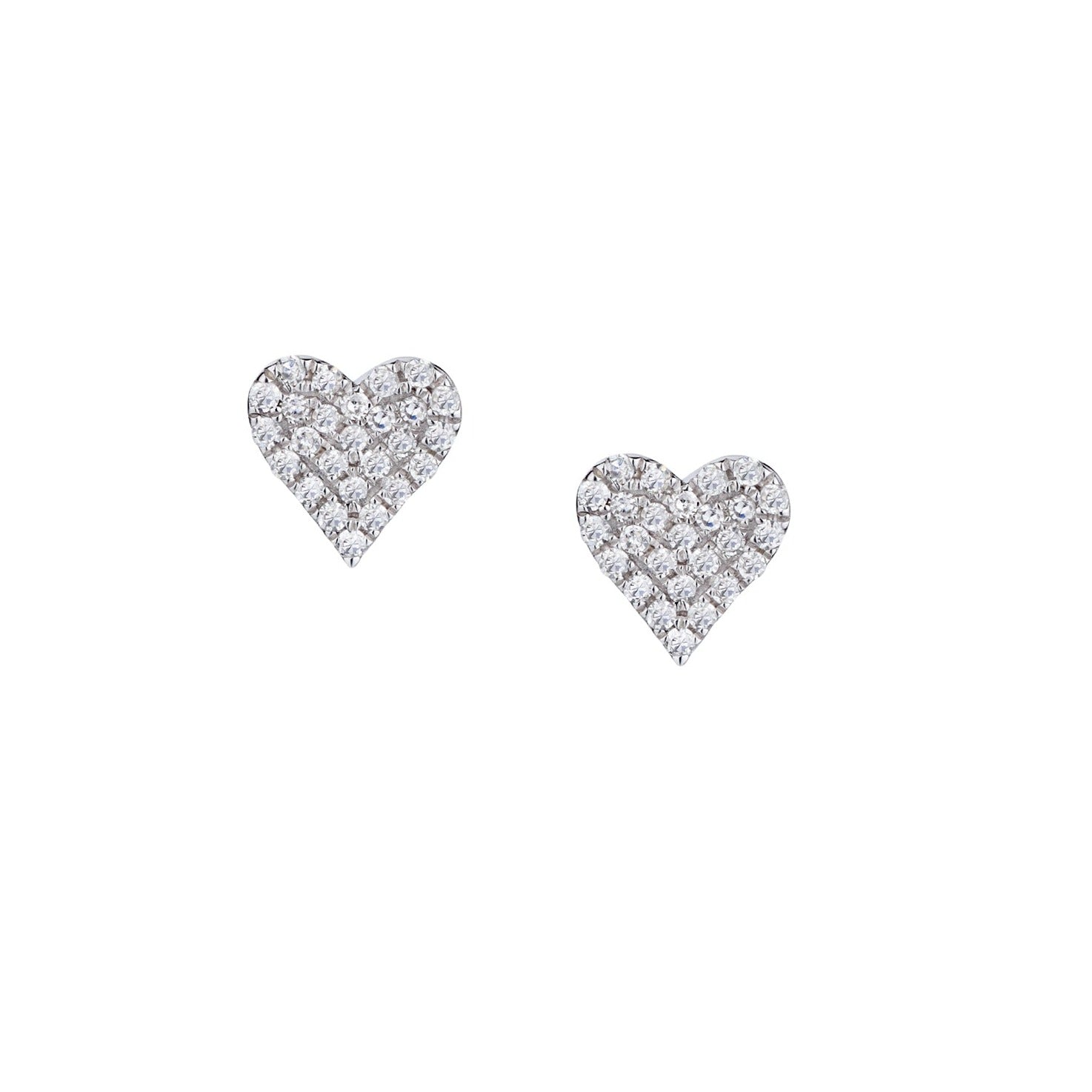 PINCHED HEART DIAMOND STUDS