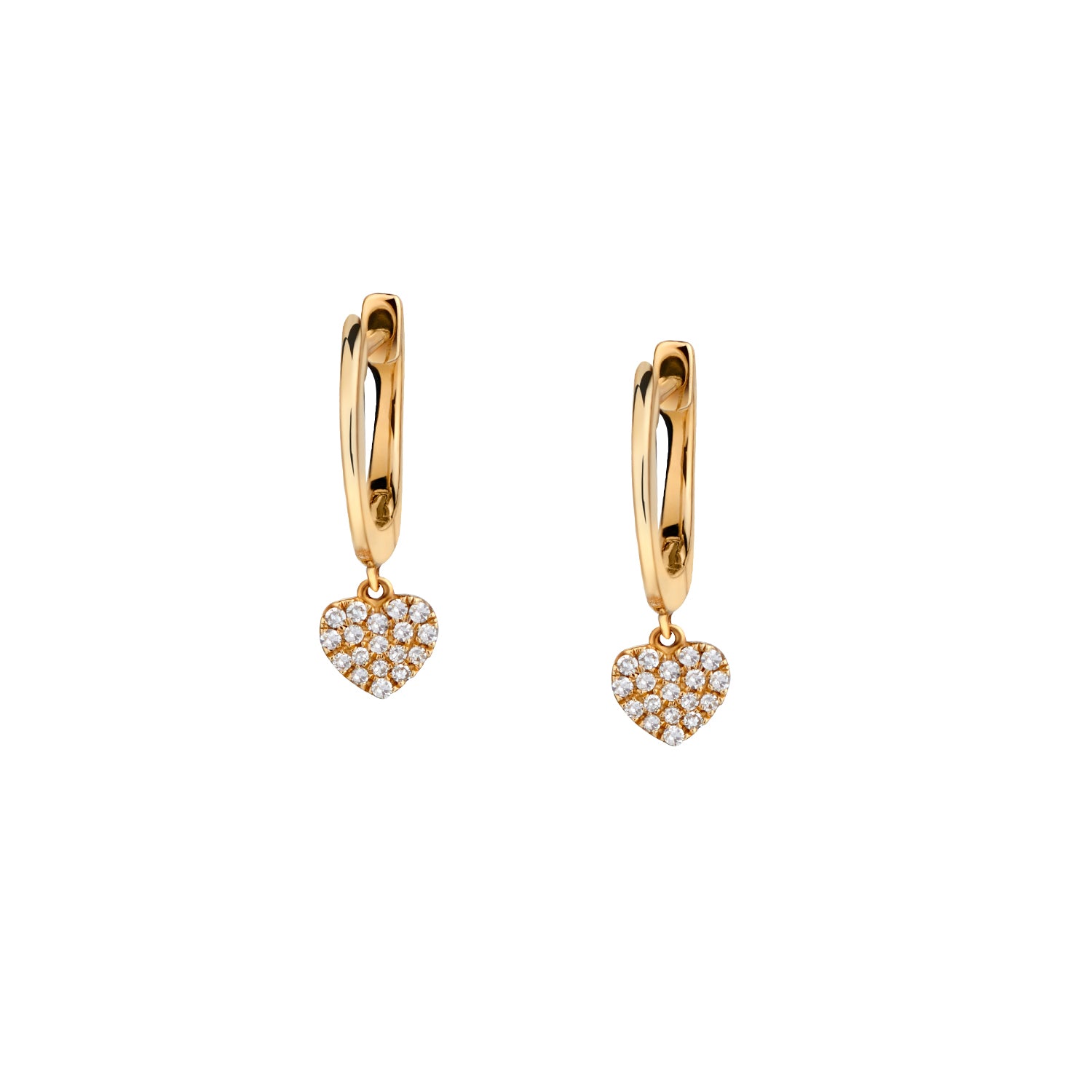 PAVÉ DIAMOND DROP HEART EARRINGS