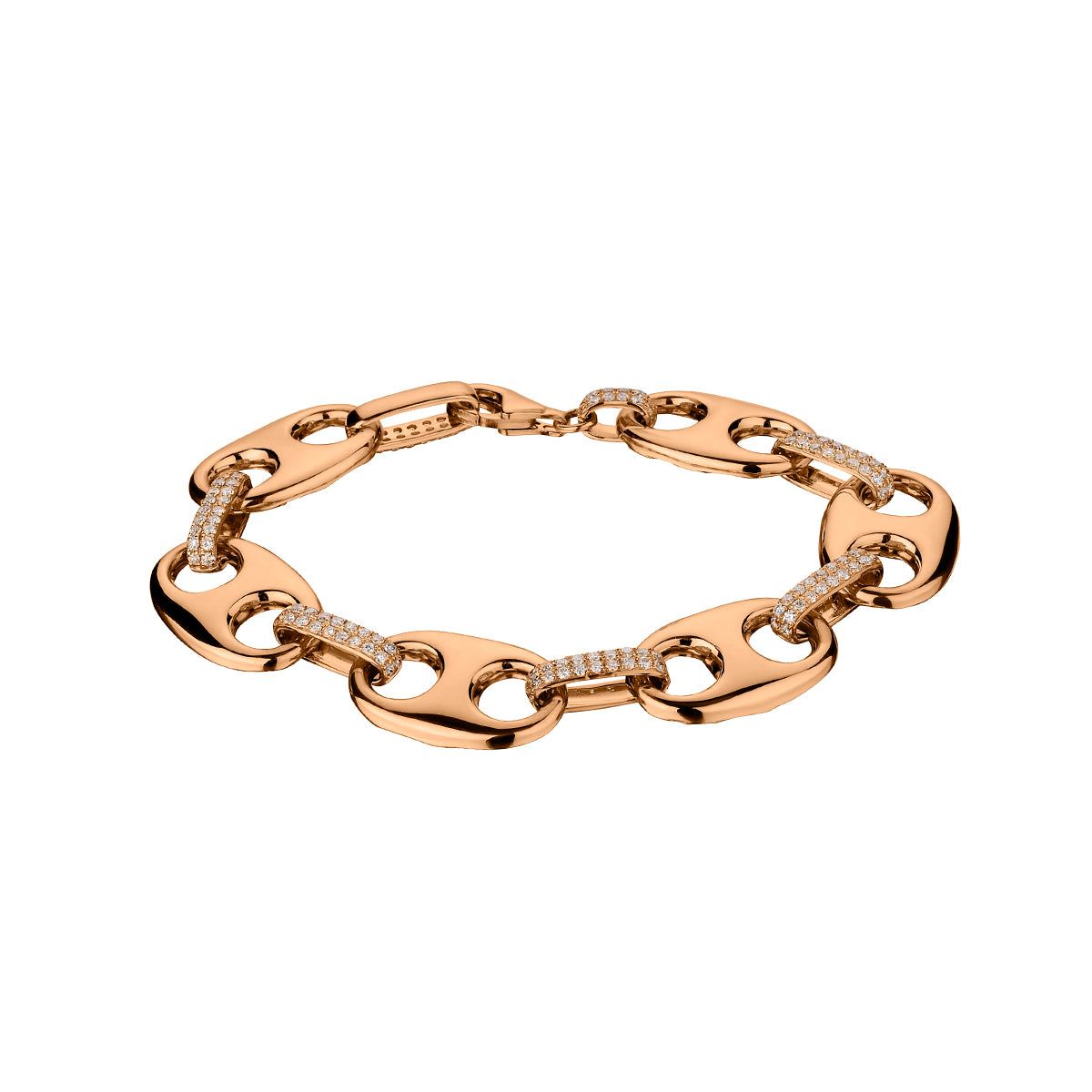 OVAL LINK DIAMOND BRACELET