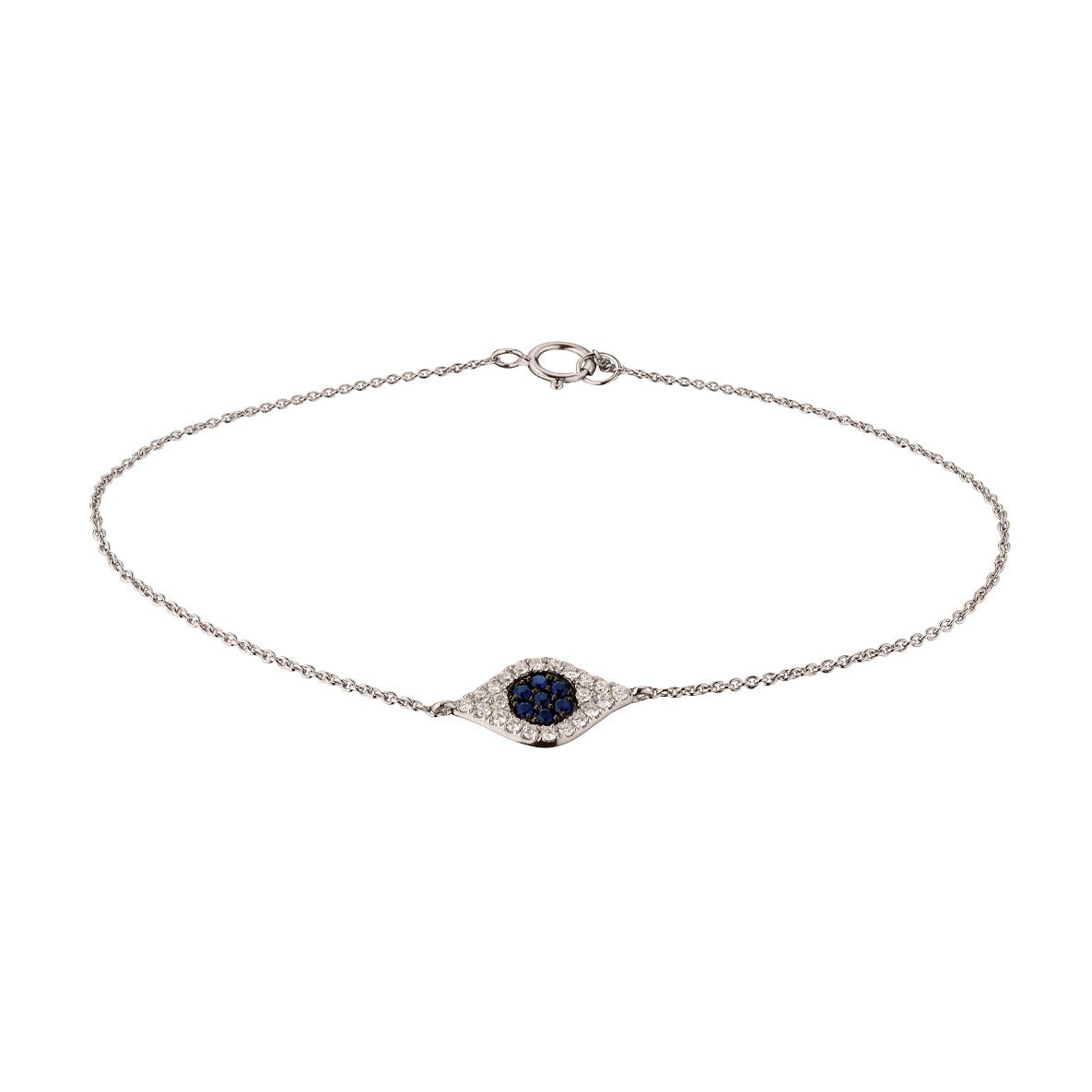 SAPPHIRE & DIAMOND EVIL EYE BRACELET