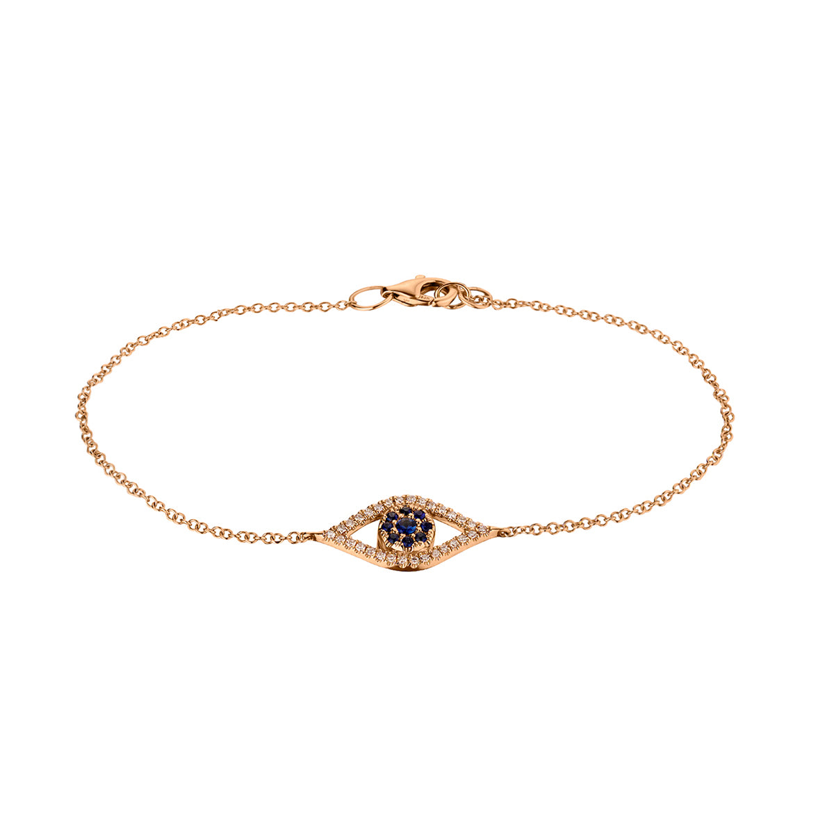 SAPPHIRE & DIAMOND EVIL EYE BRACELET