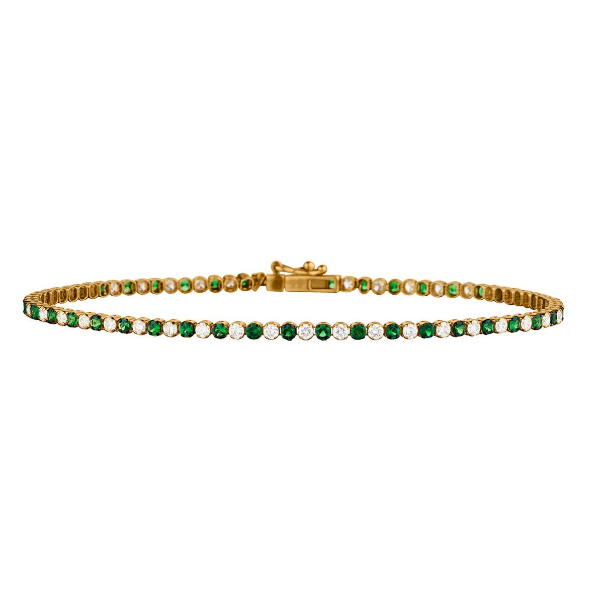 TSAVORITE & DIAMOND TENNIS BRACELET