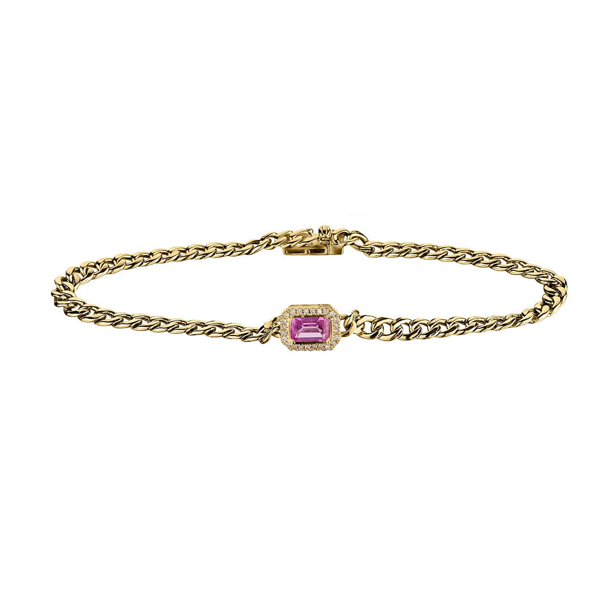 PINK SAPPHIRE & DIAMOND LINK BRACELET