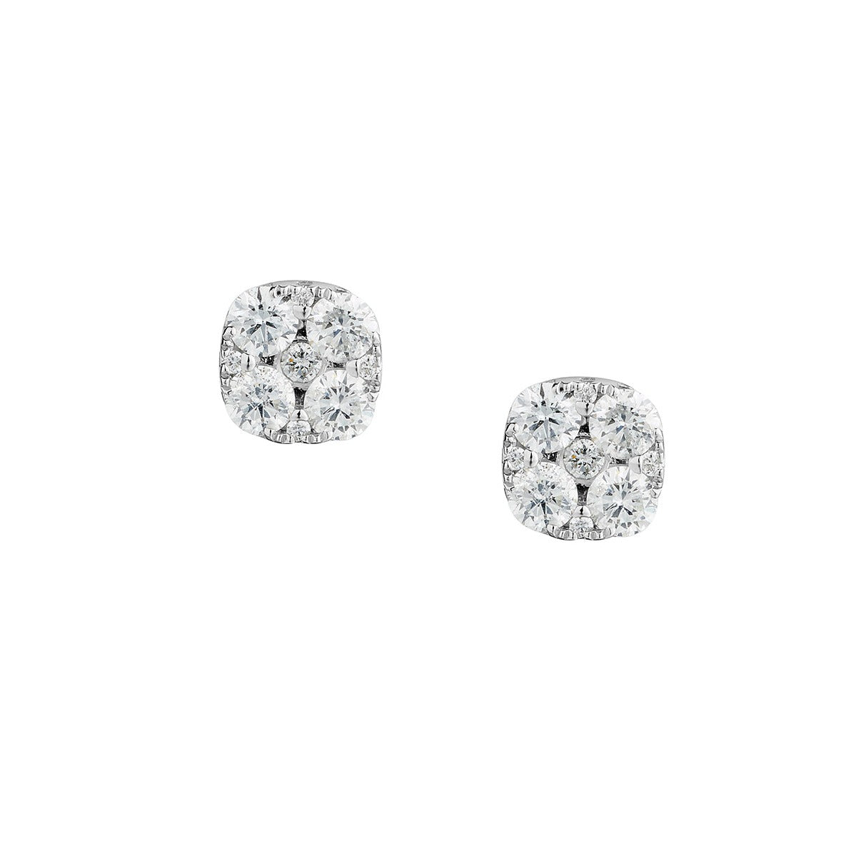 ROUND DIAMOND CLUSTER STUDS