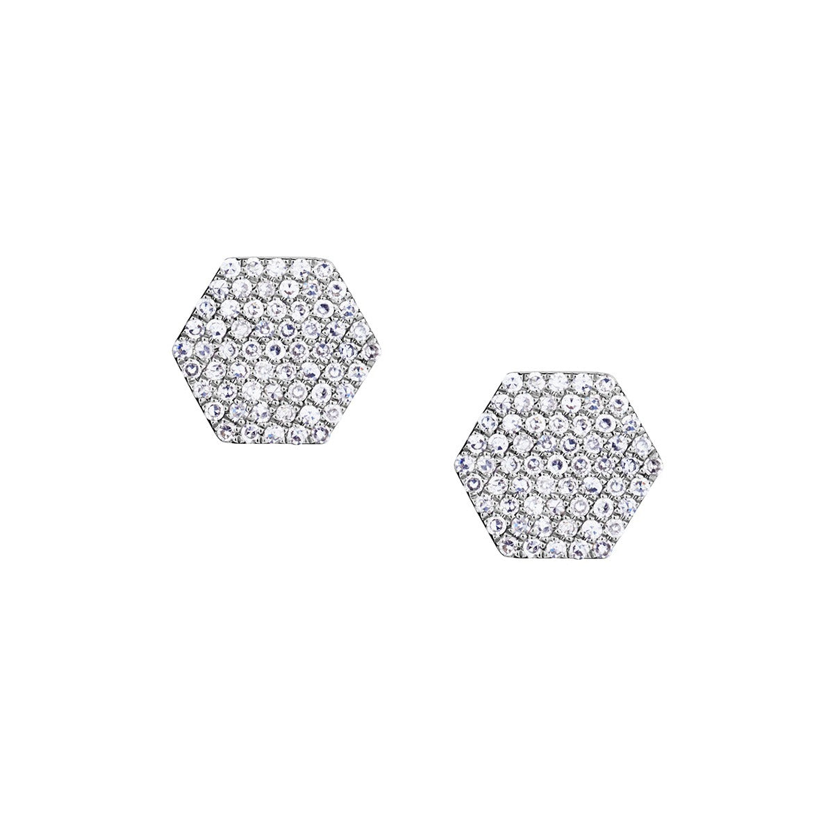 PAVÉ DIAMOND HEXAGON STUDS