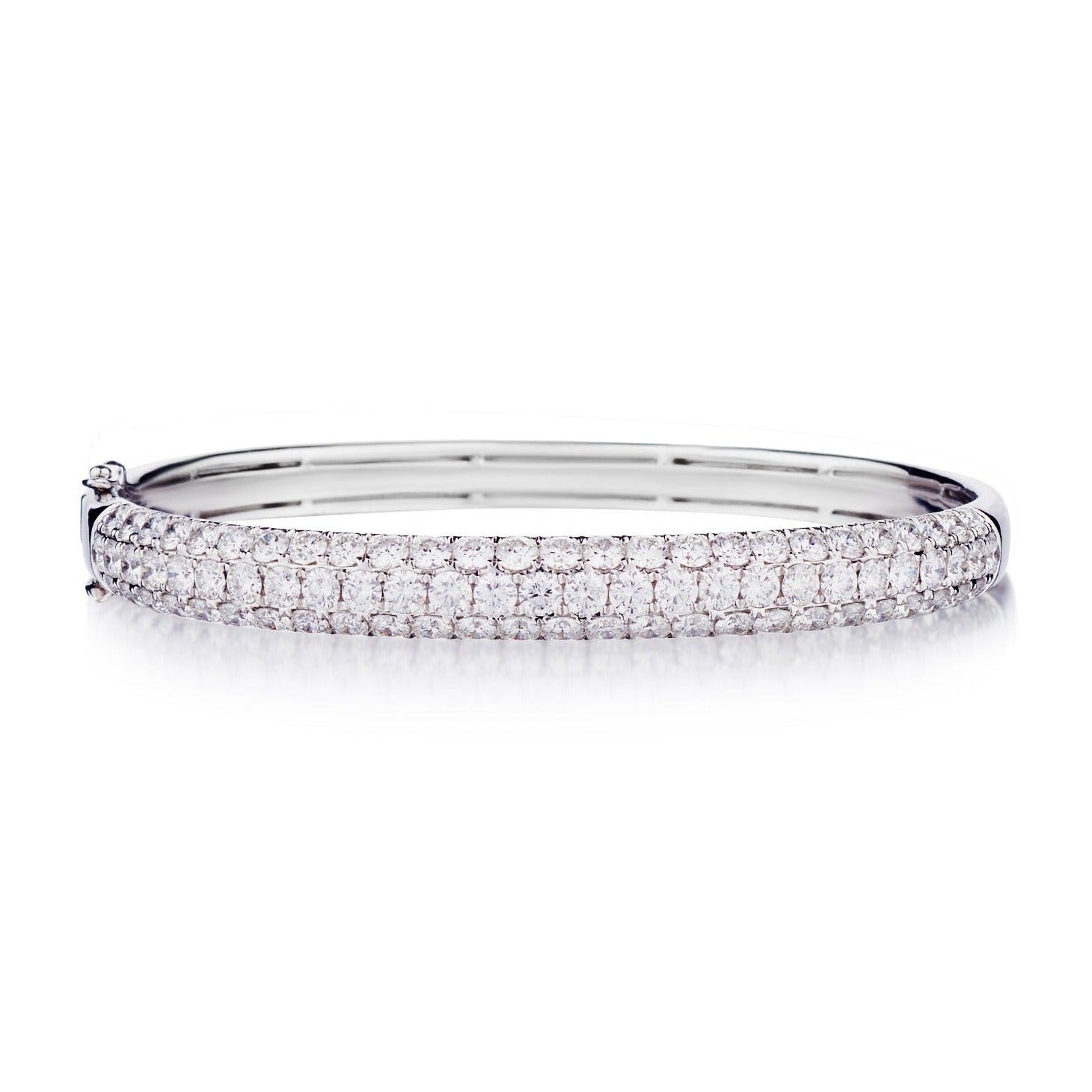 3 ROW ROUND DIAMOND BANGLE