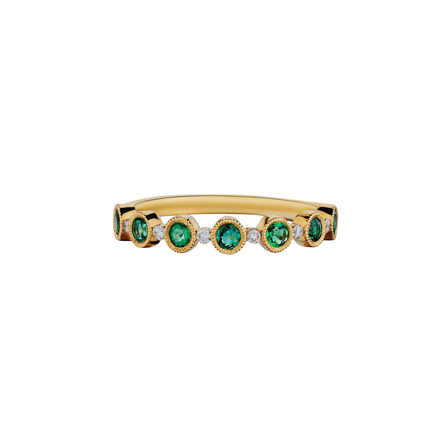 EMERALD & DIAMOND ETERNITY BAND