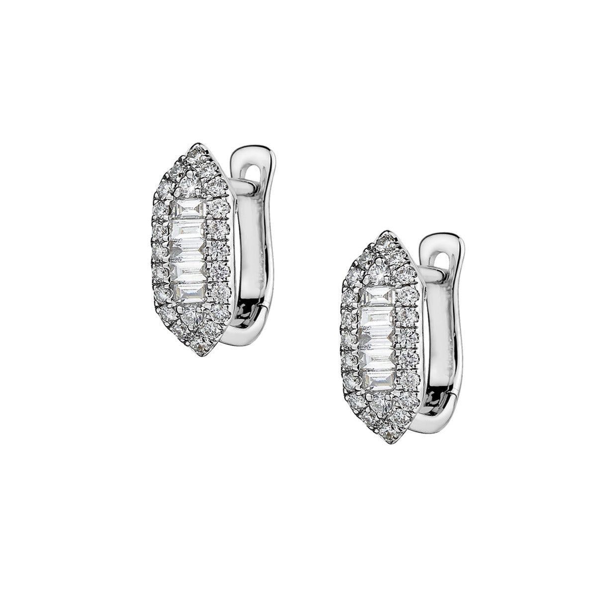 BAGUETTE & ROUND DIAMOND EARRINGS