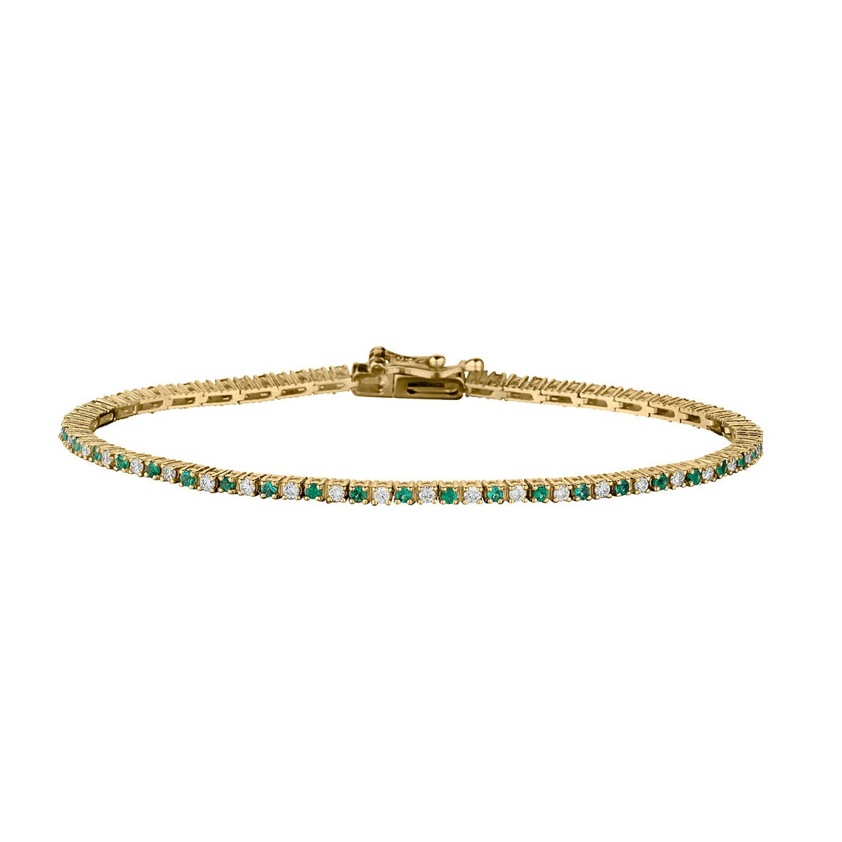 EMERALD & DIAMOND LINE BRACELET