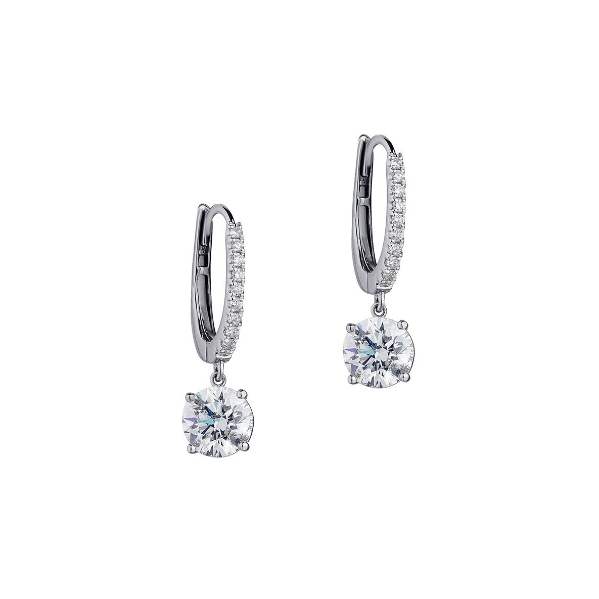 ROUND DIAMOND DROP EARRINGS