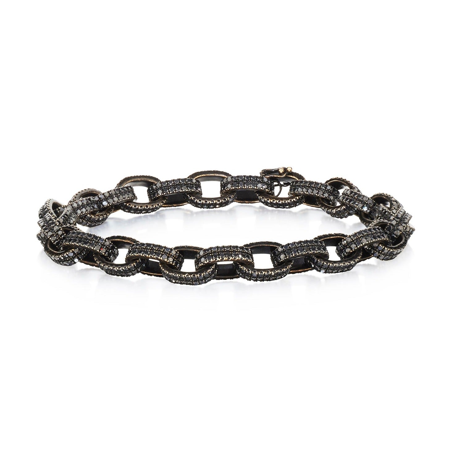 BLACK DIAMOND OVAL LINK BRACELET