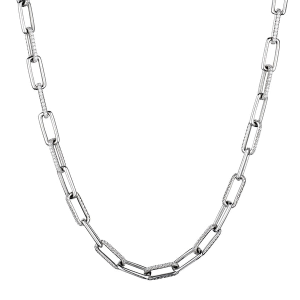 DIAMOND OVAL LINK CHAIN NECKLACE