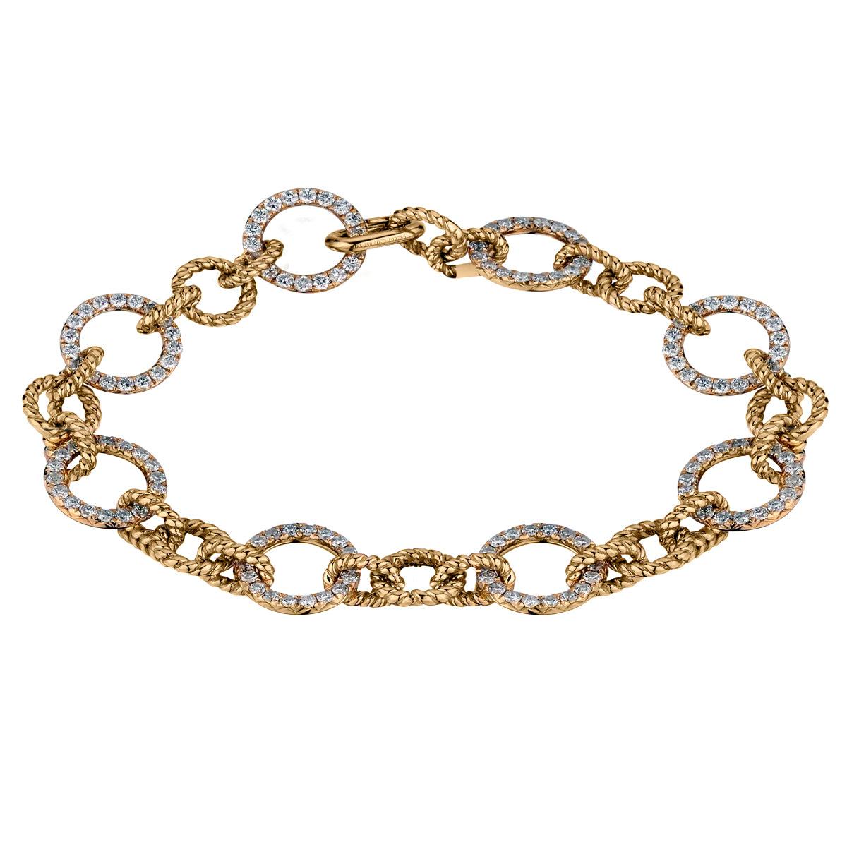 DIAMOND CIRCLET & TWISTED CHAIN LINK BRACELET