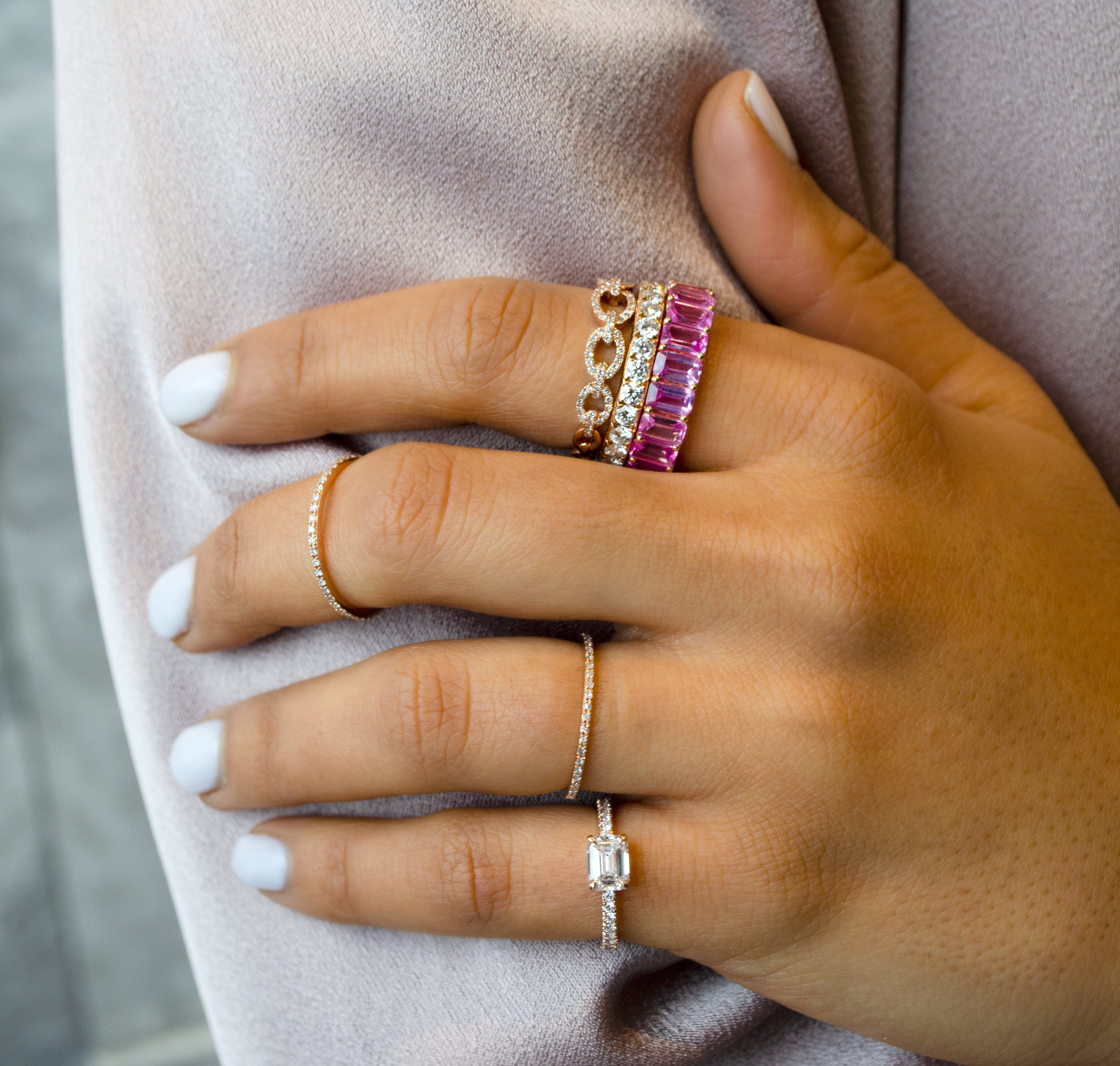 PINK TOURMALINE ETERNITY BAND