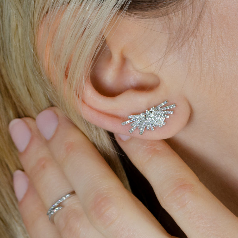 DIAMOND FAN EARRINGS