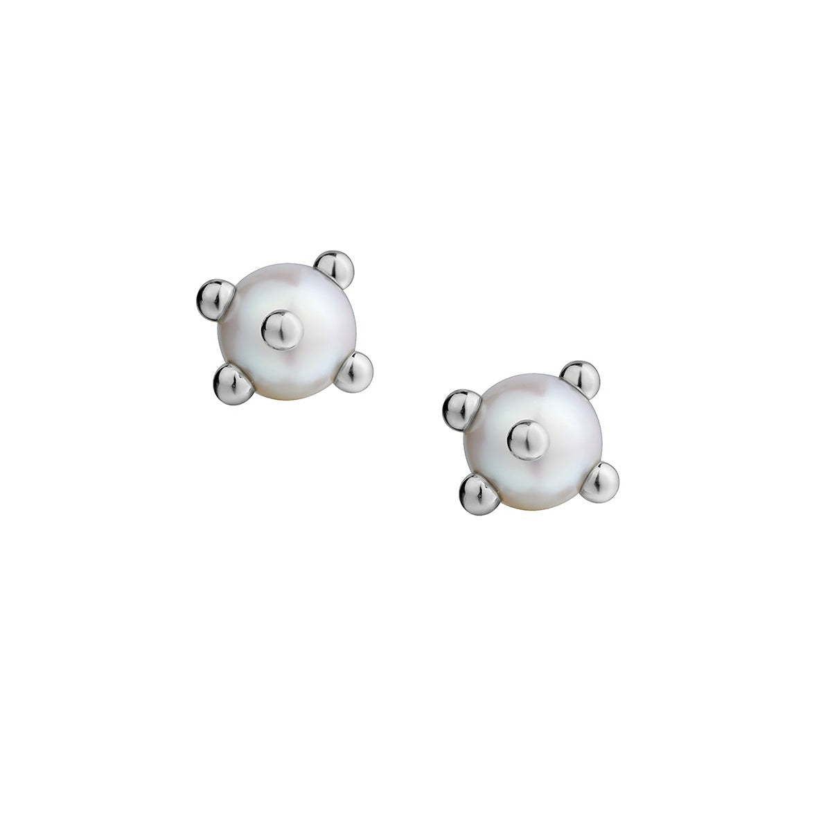 PIN-CUSHION PEARL STUD EARRINGS