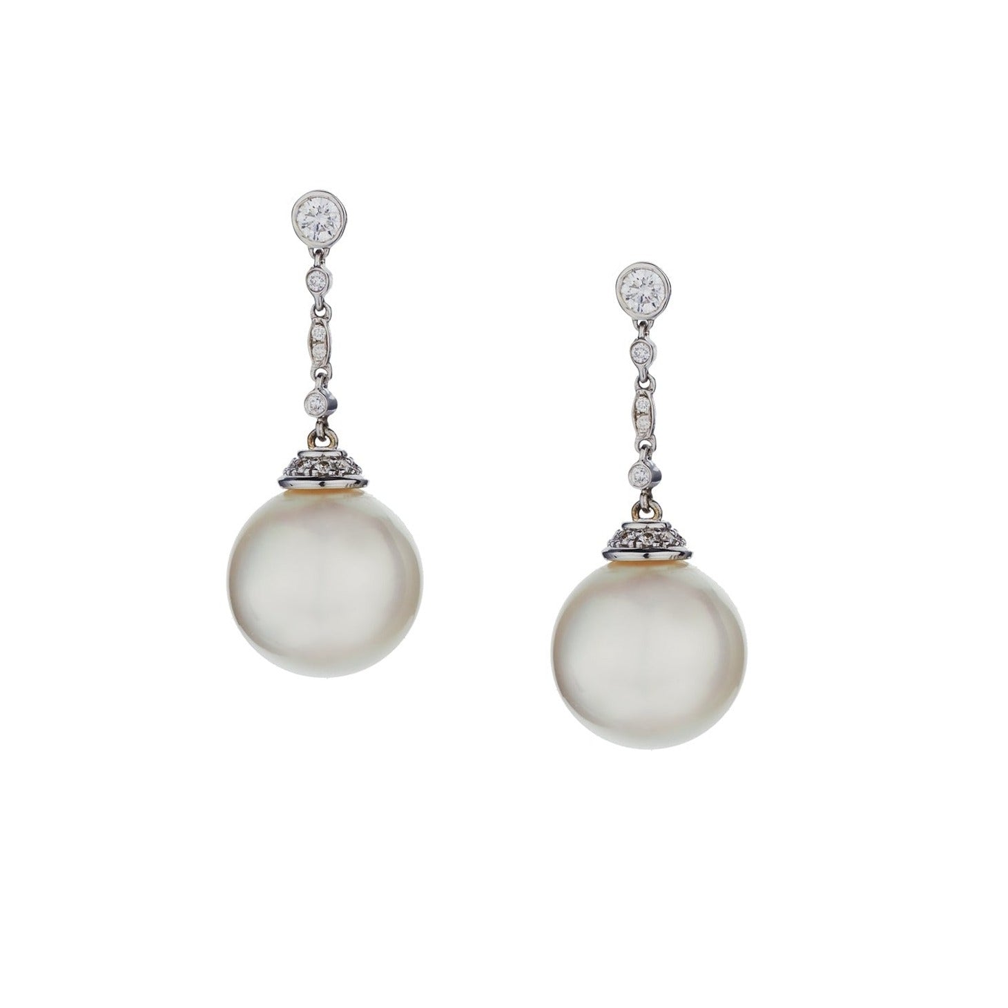 DIAMOND PEARL DROP EARRINGS