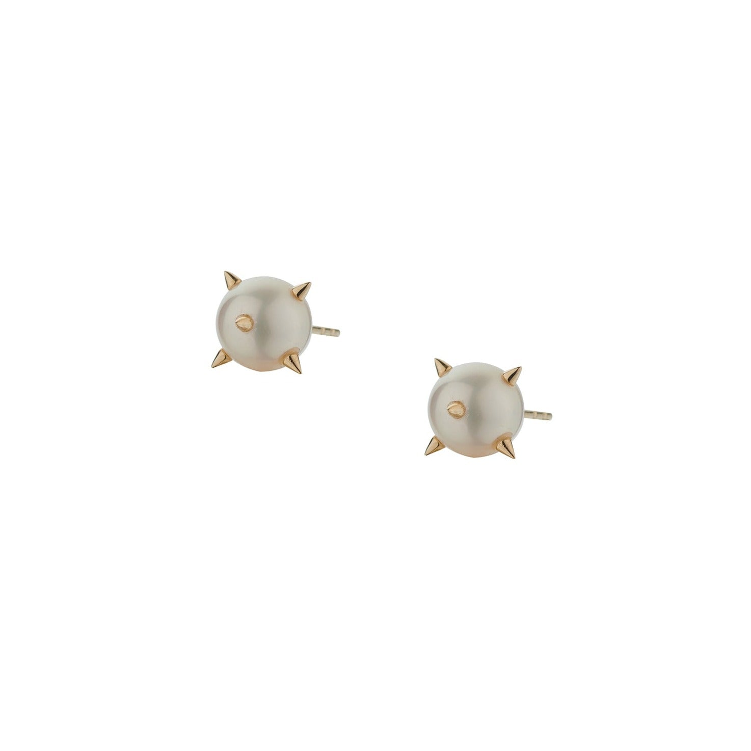 SMALL PEARL SPIKE STUDS