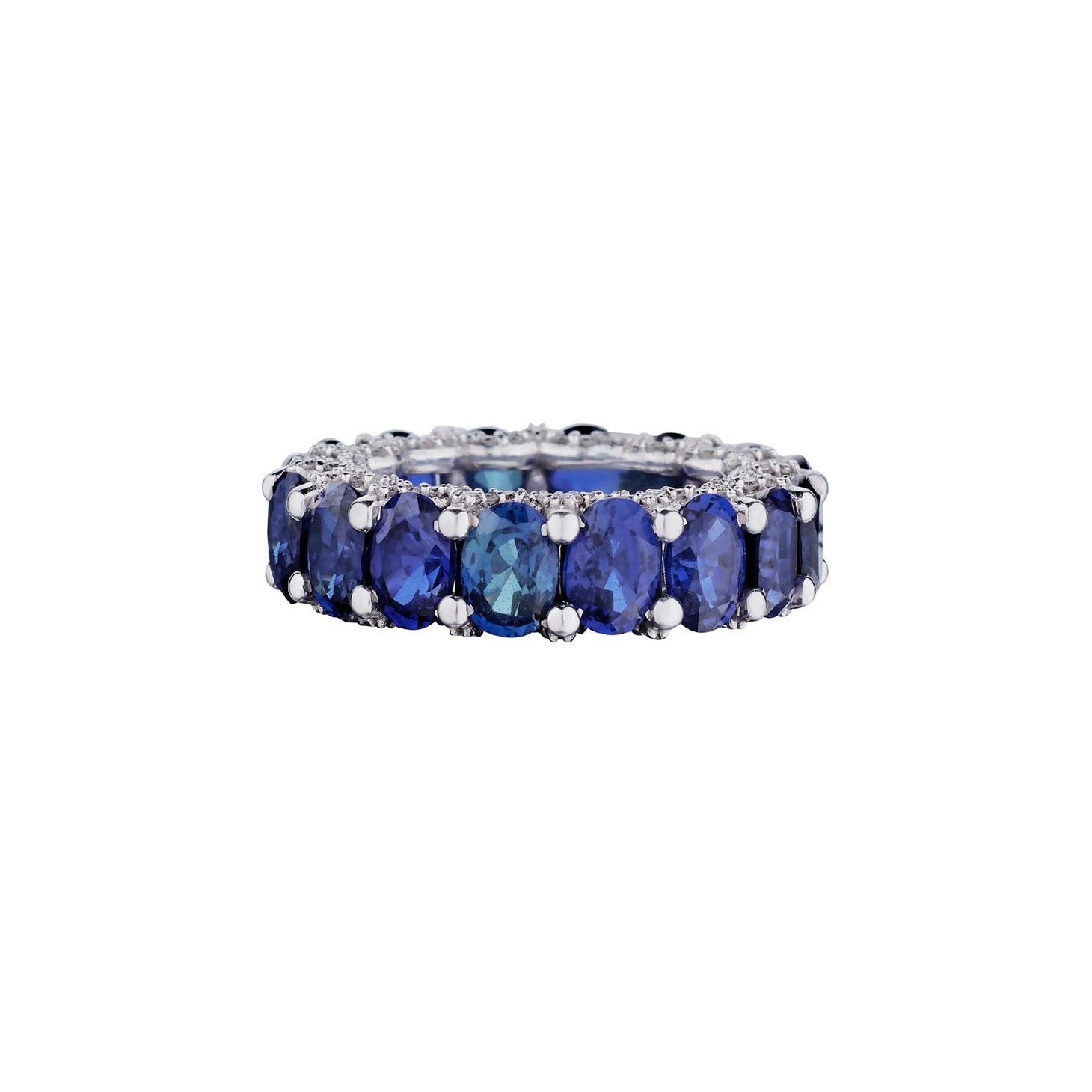 SAPPHIRE & DIAMOND ETERNITY BAND